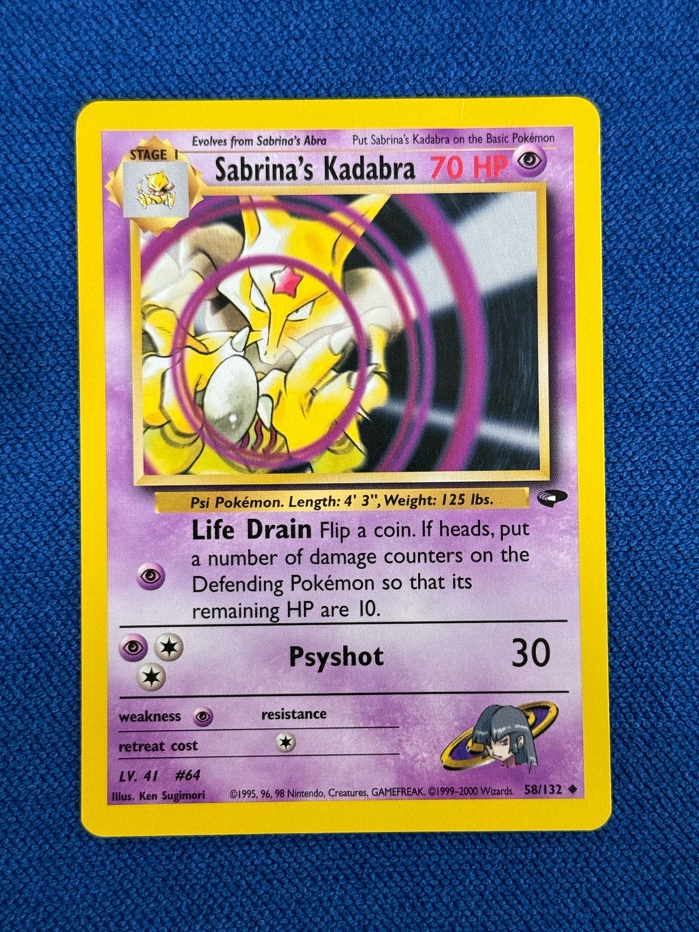 Top Popular Classic Sabrina's Kadabra Gym Challenge 58/132 Common Pokemon Card